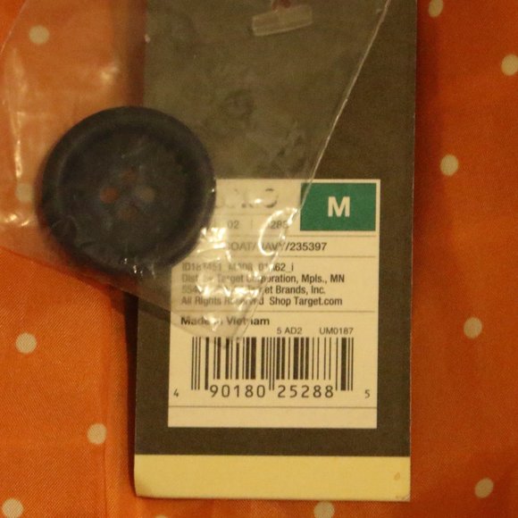 Merona Trench Coat - Sz Med Navy and White - Picture 4 of 6